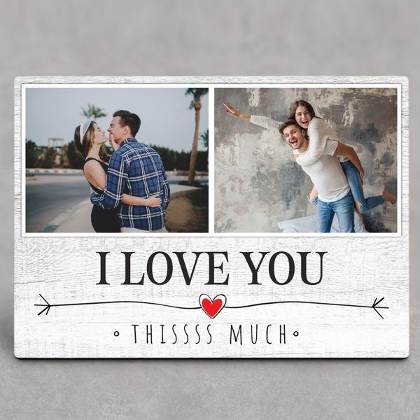 Personalized Gift For Couple Desktop Plaque I Love You This Much