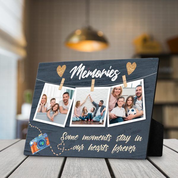 Some Moments Stay In Our Hearts Forever Custom Photo Desktop Plaque