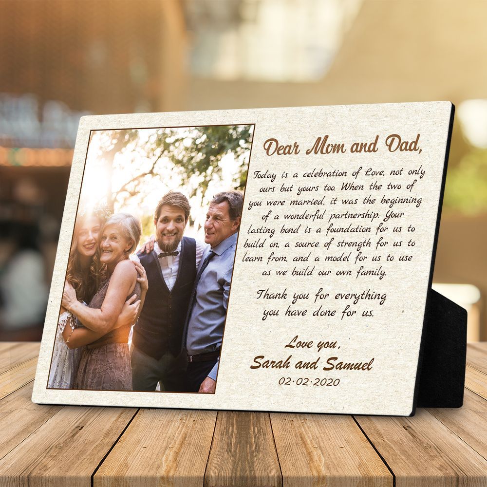 Gifts For Dad And Mom Dear Mom And Dad Custom Photo Desktop Plaque
