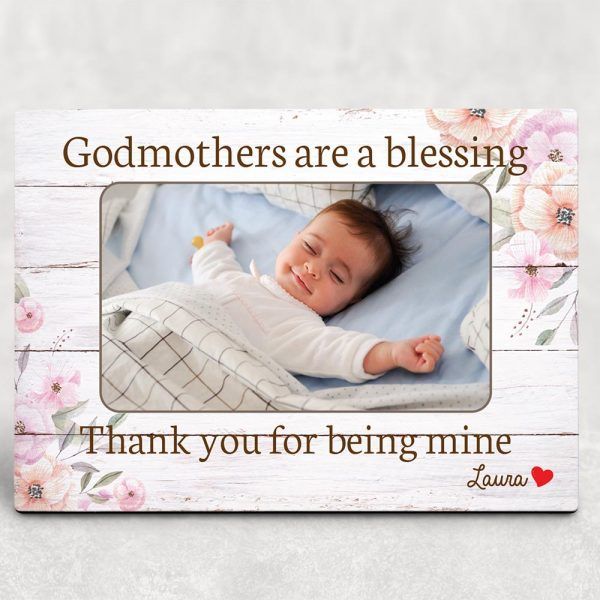 Godmothers Are A Blessing Thank You For Being Mine Custom Photo Baby Desktop Plaque