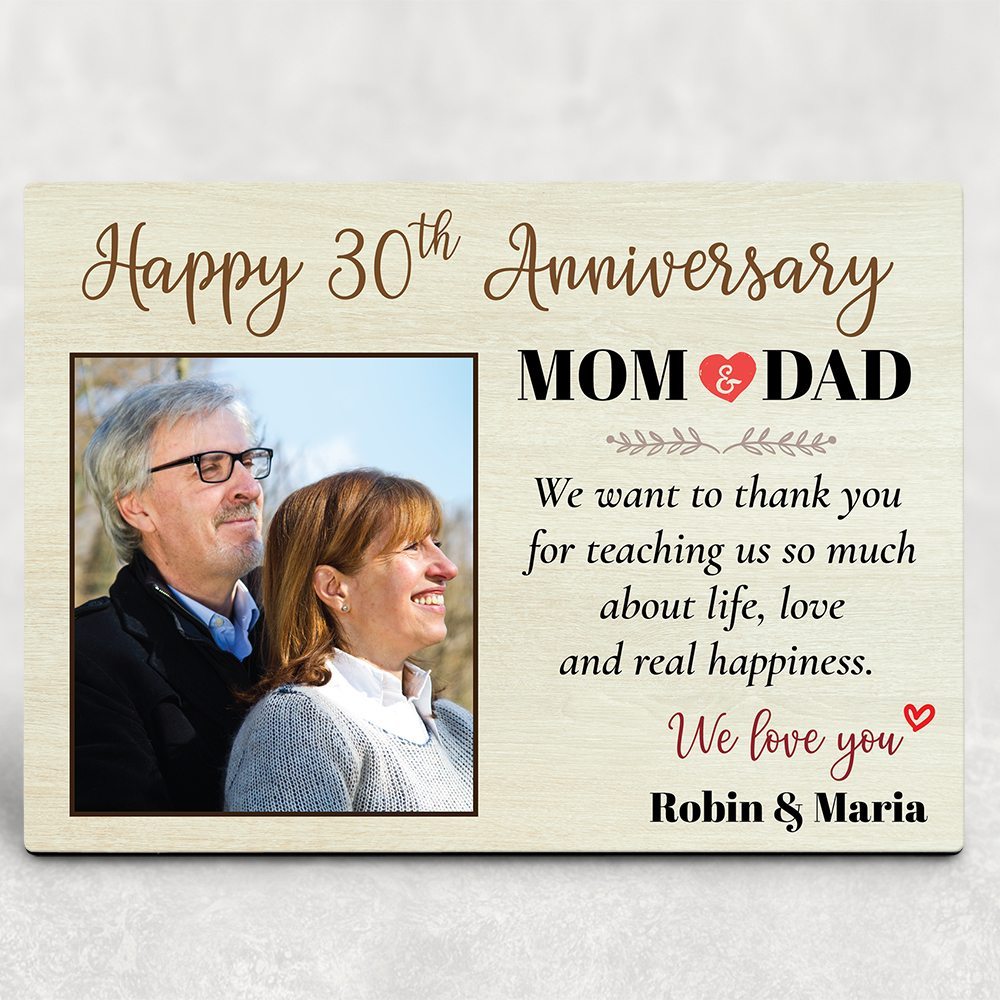 Happy 30th Anniversary Mom and Dad Desktop Plaque