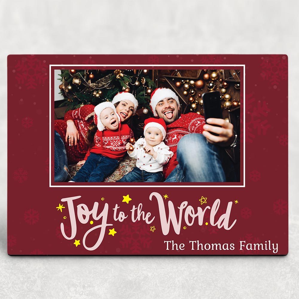Joy To The World Christmas Photo Desktop Plaque