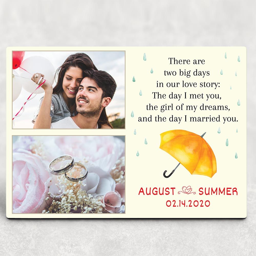 Personalized Gift For Couple Love Story Desktop Plaque There Are Two Big Days In Any