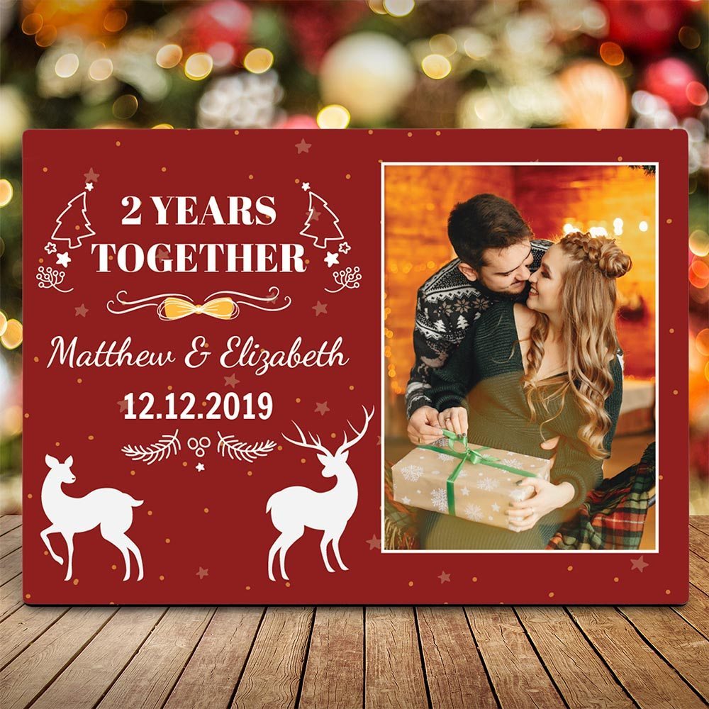Personalized Gift For Couple Christmas Desktop Plaque Anniversary Year