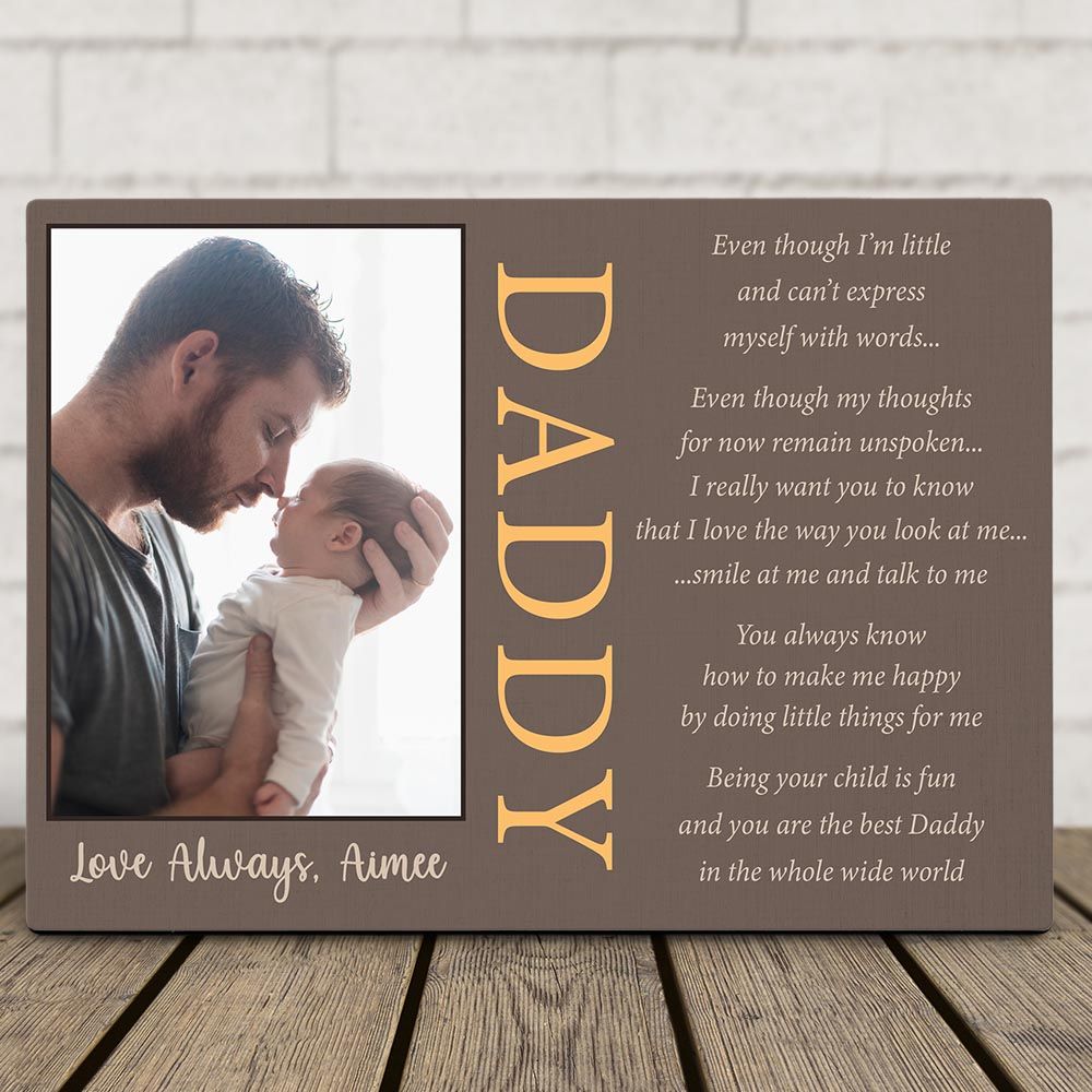 Personalized Gifts For Dad Custom Photo Daddy Poem Desktop Plaque
