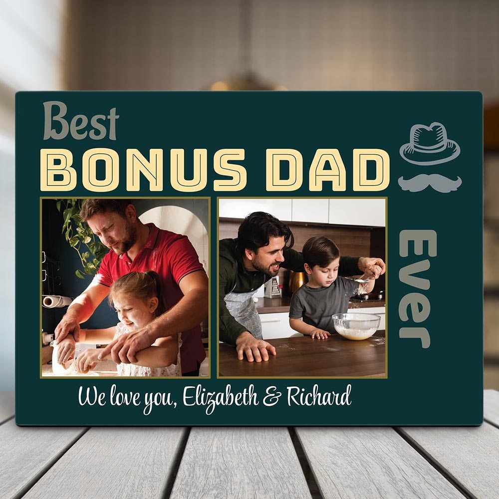 Gifts For Dad  Personalized Best Bonus Dad Ever Custom Desktop Plaque
