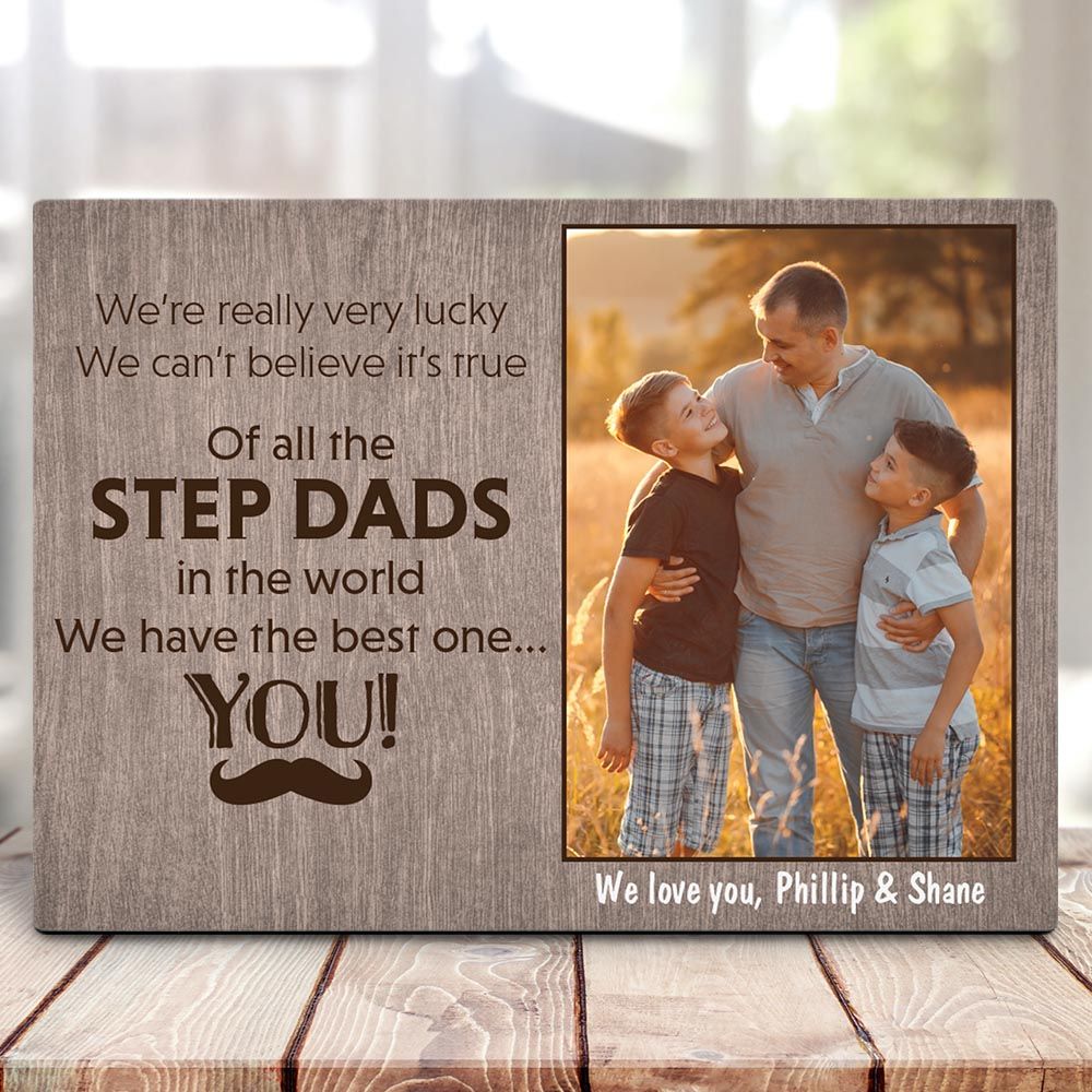 Gifts For Step Dad  Custom Photo Of All The Step Dads In The World Desktop Plaque