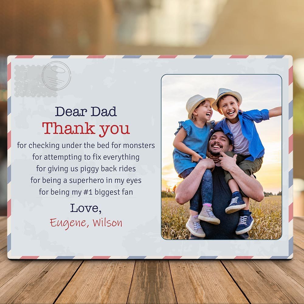 Gifts For Dad  Custom â€œDear Dadâ€ Letter Desktop Plaque â€“ Fatherâ€™s Day Gift