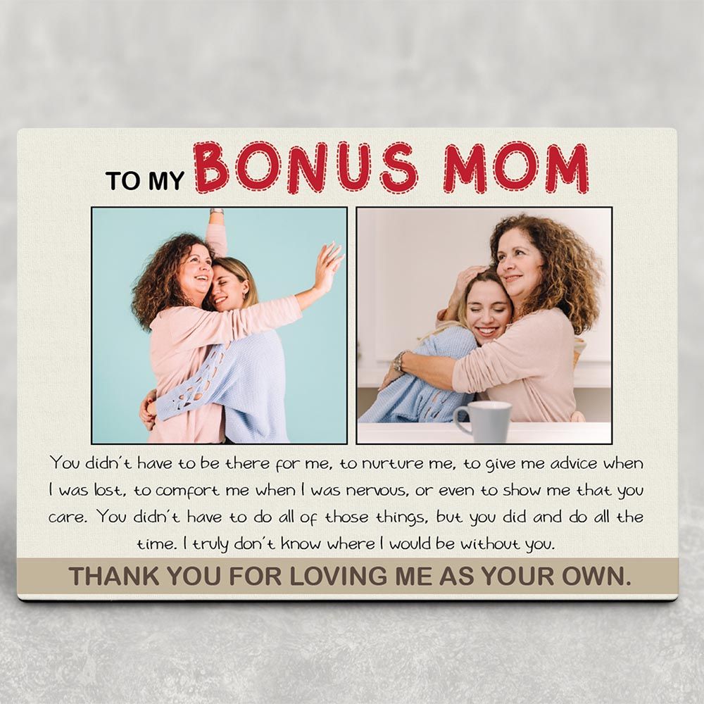 To My Bonus Mom Stepmom Personalized Gift Desktop Photo Plaque