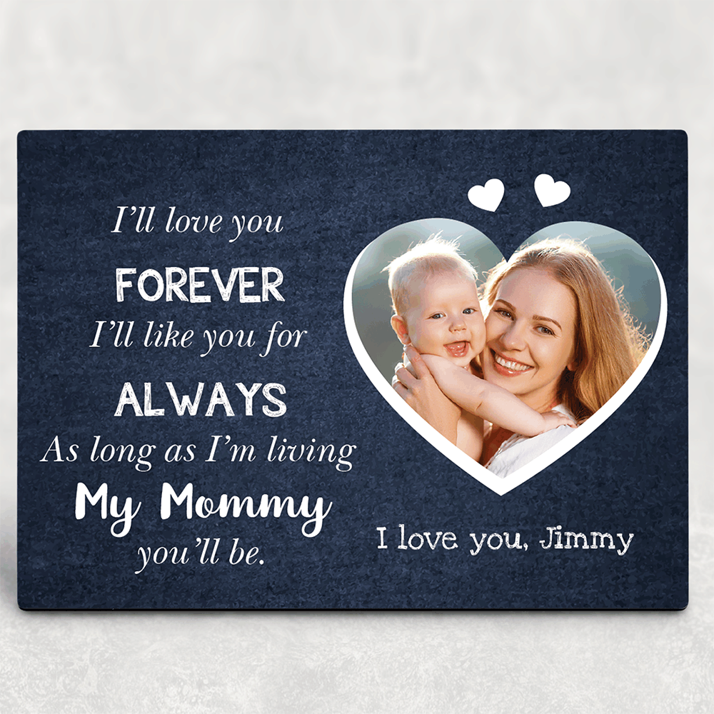 Love You Forever Mother And Son Personalized Desktop Photo Plaque
