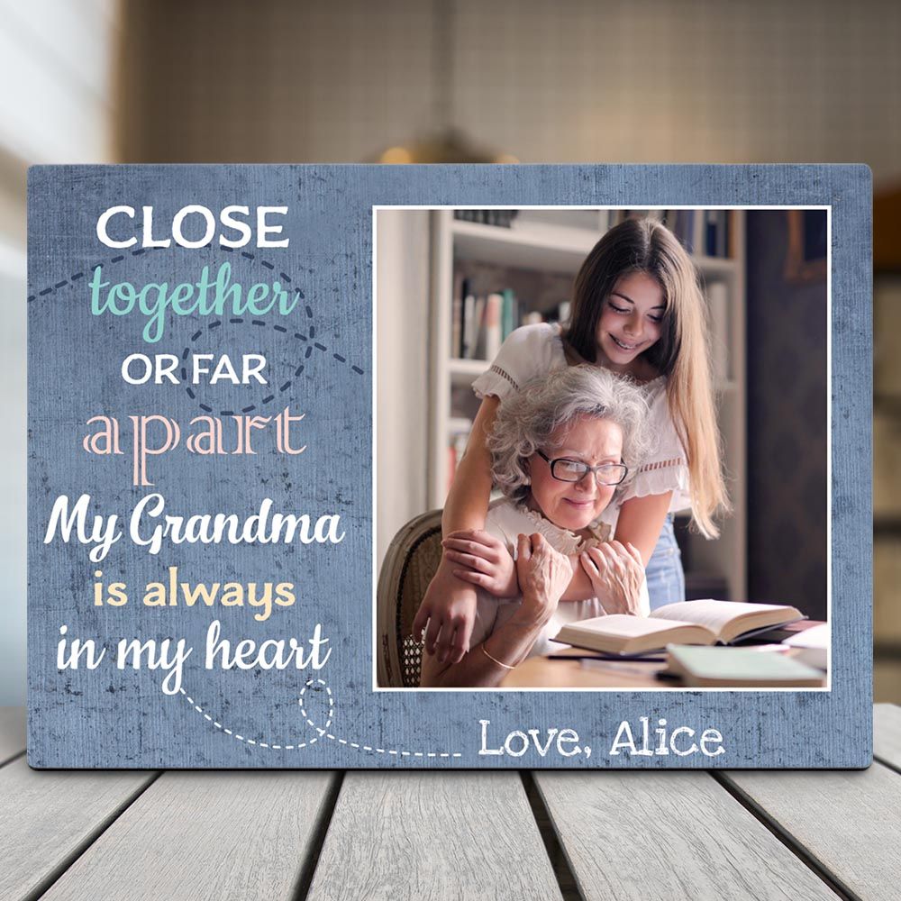 My Grandma Is Always In My Heart Memorial Gift Photo Desktop Plaque