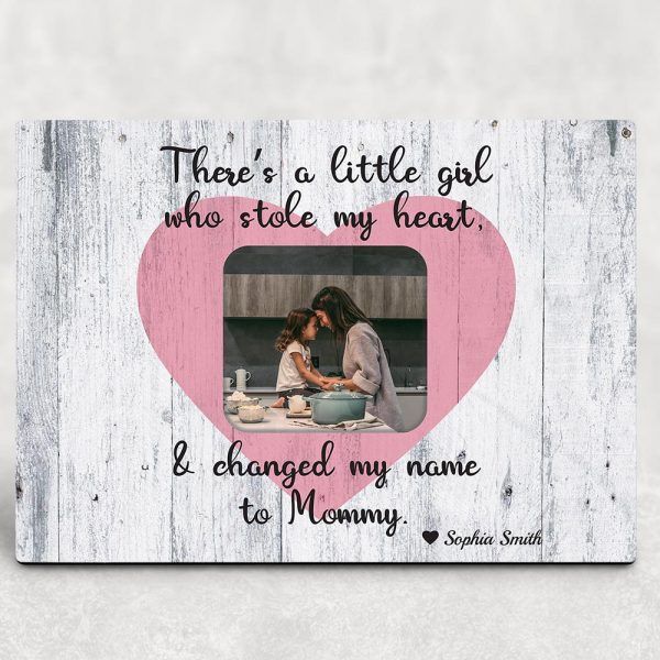 There is a Little Girl/Boy Who Stole My Heart Mommy Desktop Photo Plaque