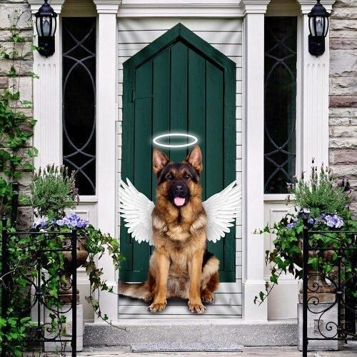 Angel German Shepherd Dog Door Cover