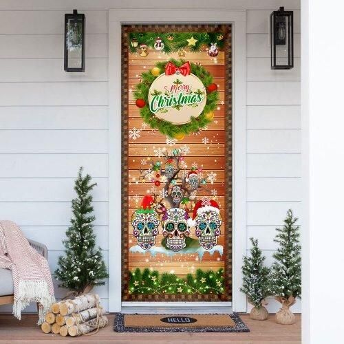 Sugar Skull Christmas Tree Door Cover