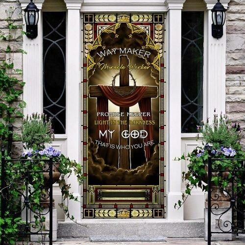 Jesus Cross â€“ Way Maker Miracle Worker Door Cover