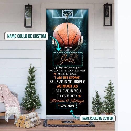 Personalized To My Boy, Believe In Yourself, Basketball Door Cover