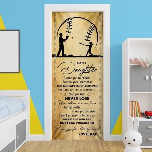 Gifts For Daughter From Dad Baseball Door Cover