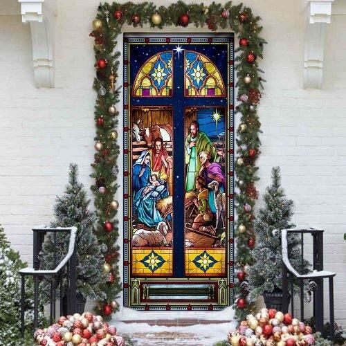 Jesus Is Born. Jesus Christ Family Door Cover