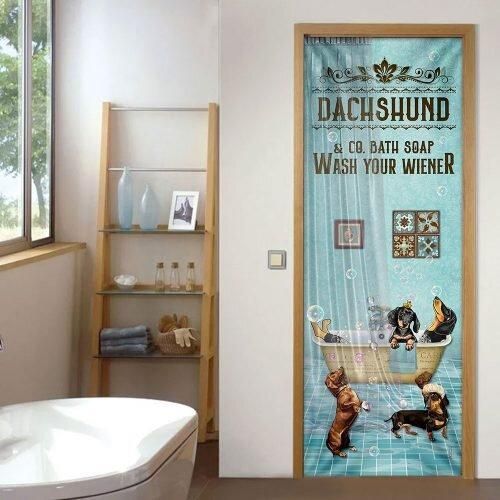 Dachshund. Wash Your Wiener Door Cover