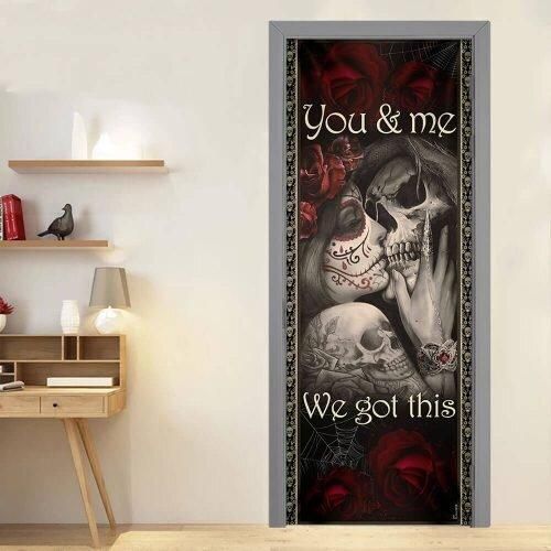 Skull Couple. You And Me We Got This Door Cover