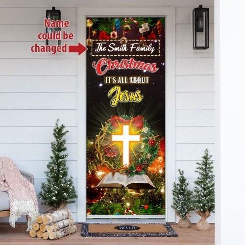 Personalized Christmas Itâ€™s All About Jesus Door Cover