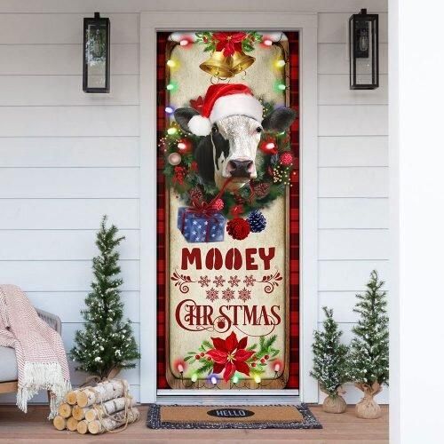 Mooey Christmas Cow Door Cover