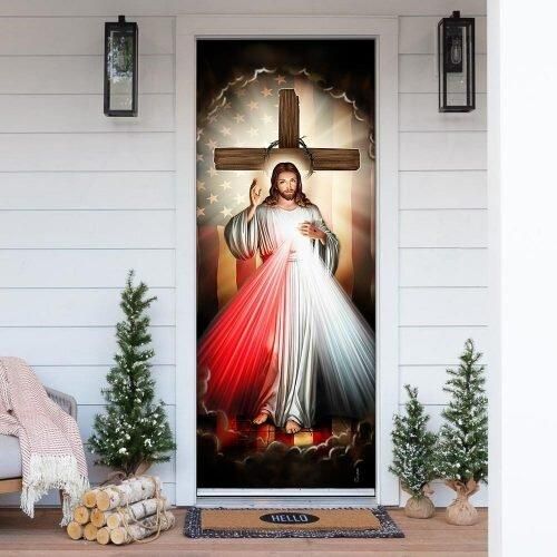 Jesus With America Door Cover PANDC0035