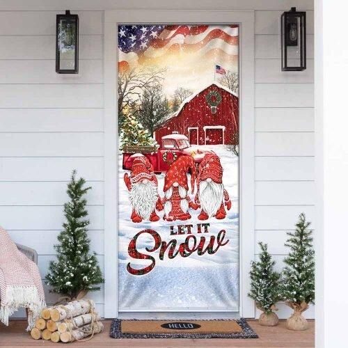 Gnomes Christmas. Let It Snow Door Cover