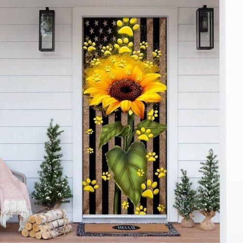Sunflower Dog Paw Door Cover PANDC0045