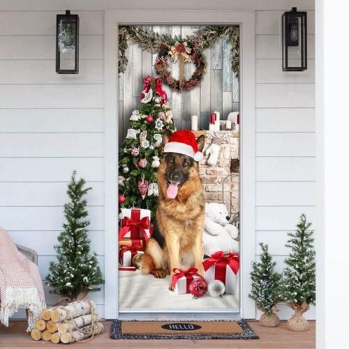 German Shepherd Christmas Door Cover PANDC0008