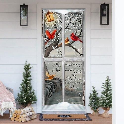 My Soul Knows You Are At Peace Cardinal Memory Sign Door Cover