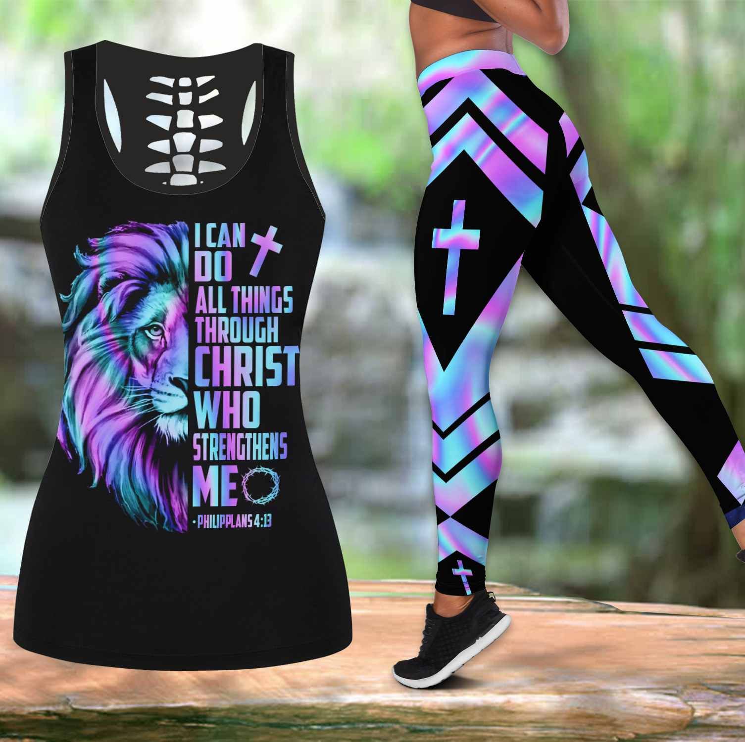 I Can Do All Things Through Christ Who Strengthen Me Combo Tank + Legging PAN3DSET0162