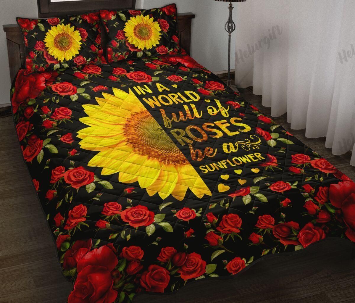 In A World Full Of Roses Be a Sunflower Bedding Set