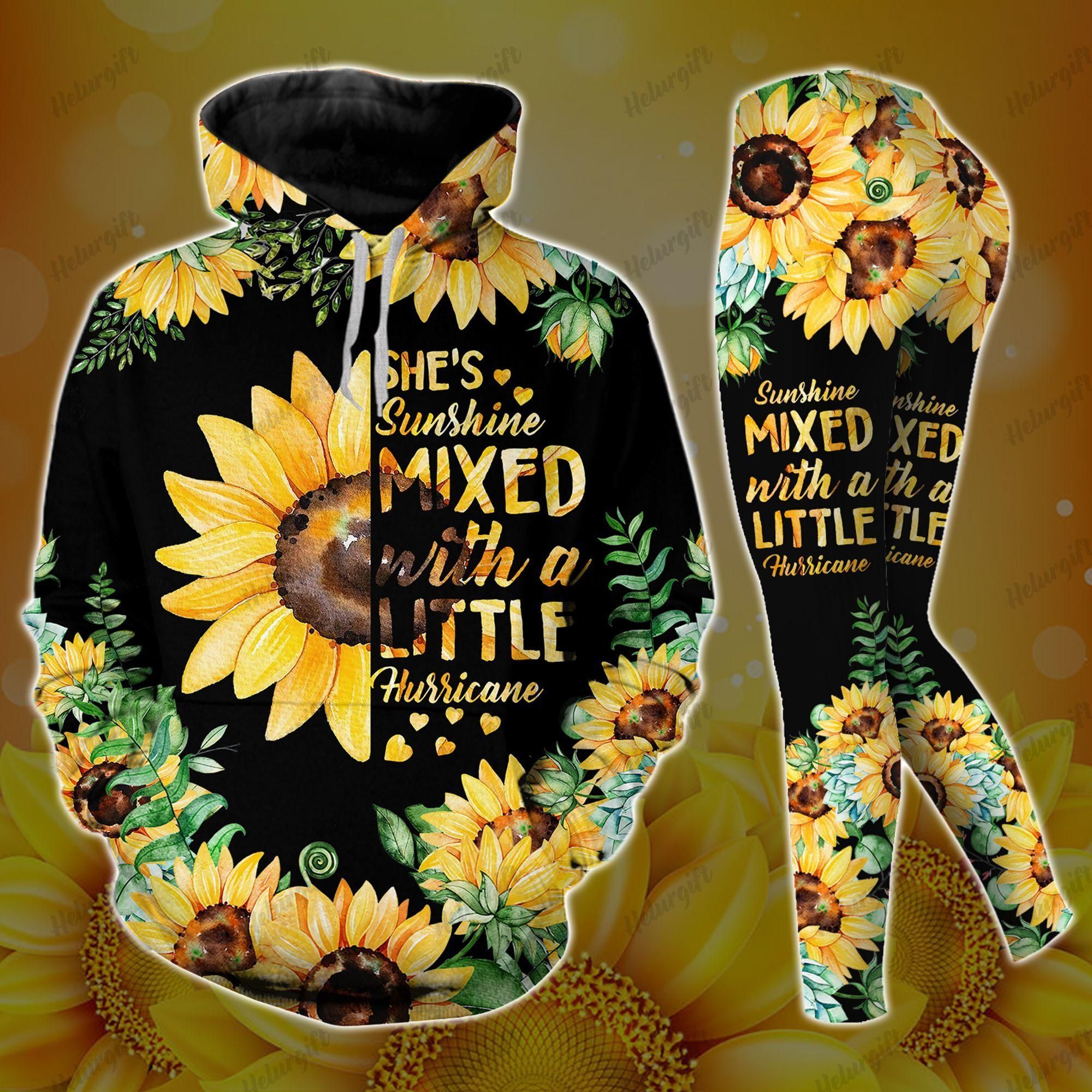 She Is Sunshine Mixed With Hoodie Set
