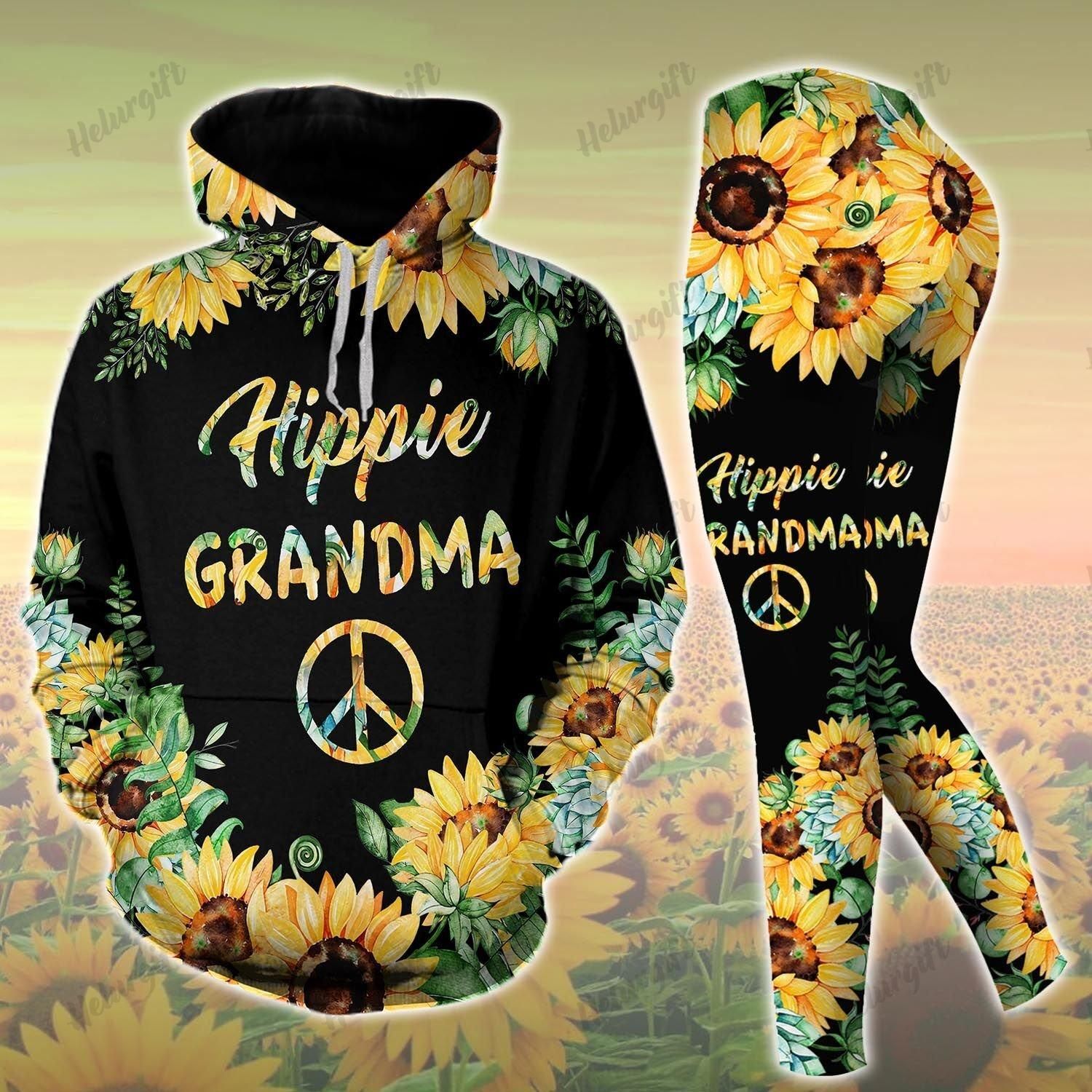 Hippie Grandma Sunflower Hoodie Set