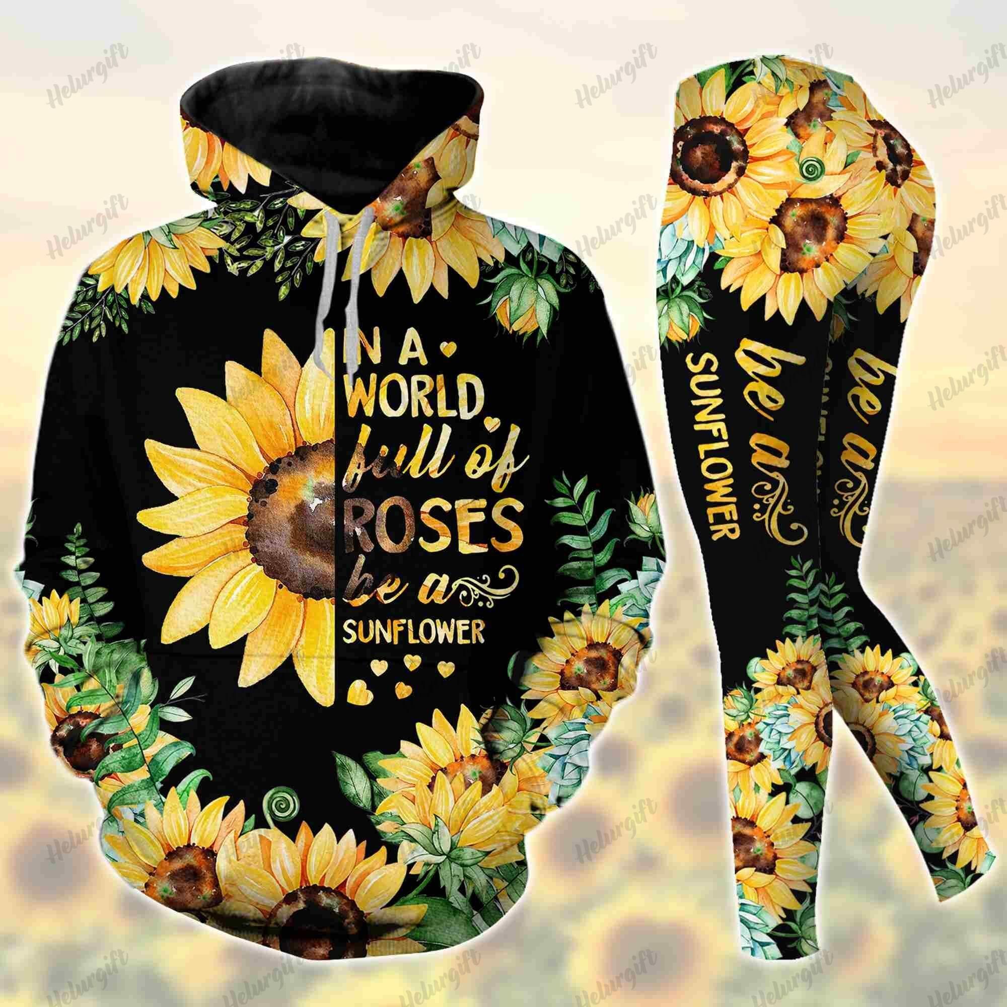 In A World Full Of Sunflower Hoodie Set
