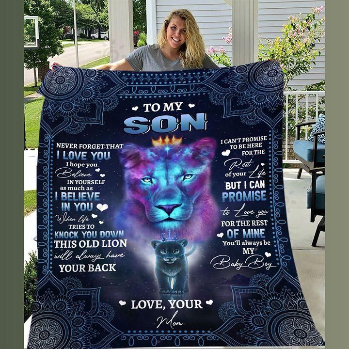 Mom - Son Lion Never Forget Quilt