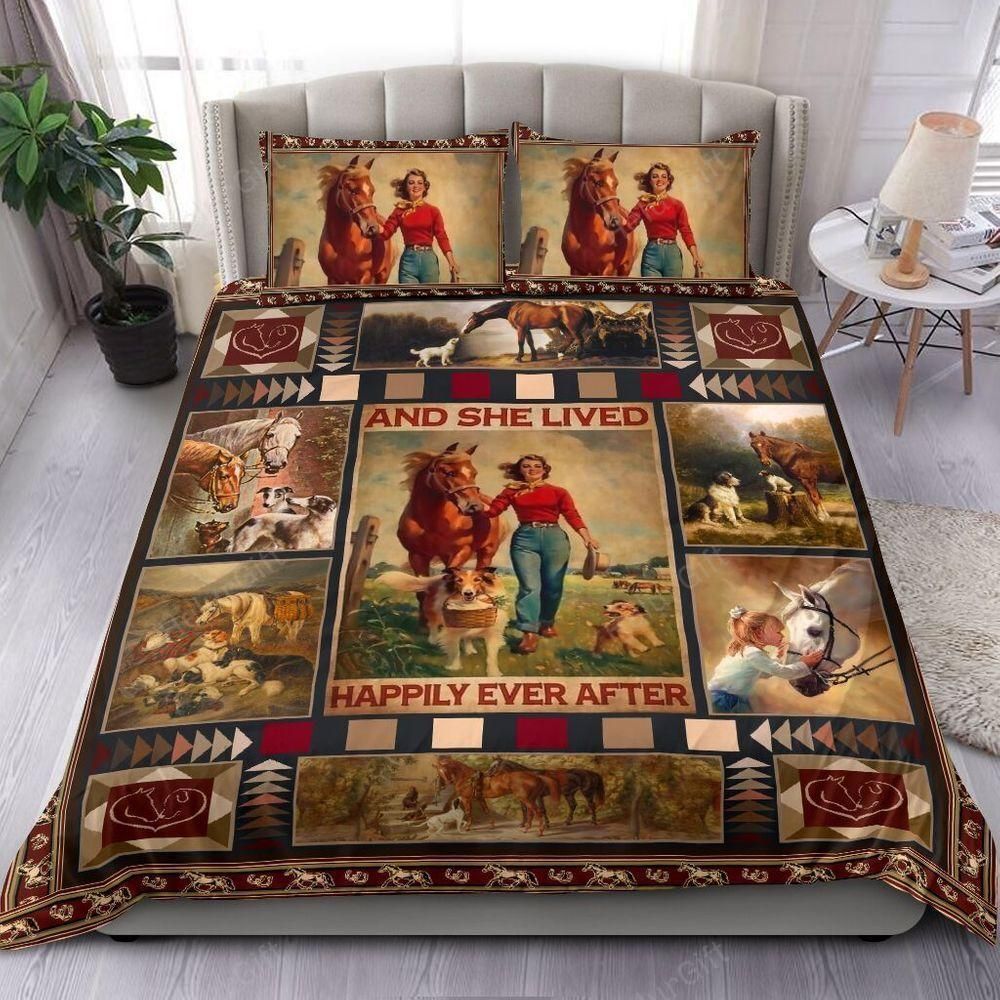 Horse And She Lived Happily Ever After Quilt Set