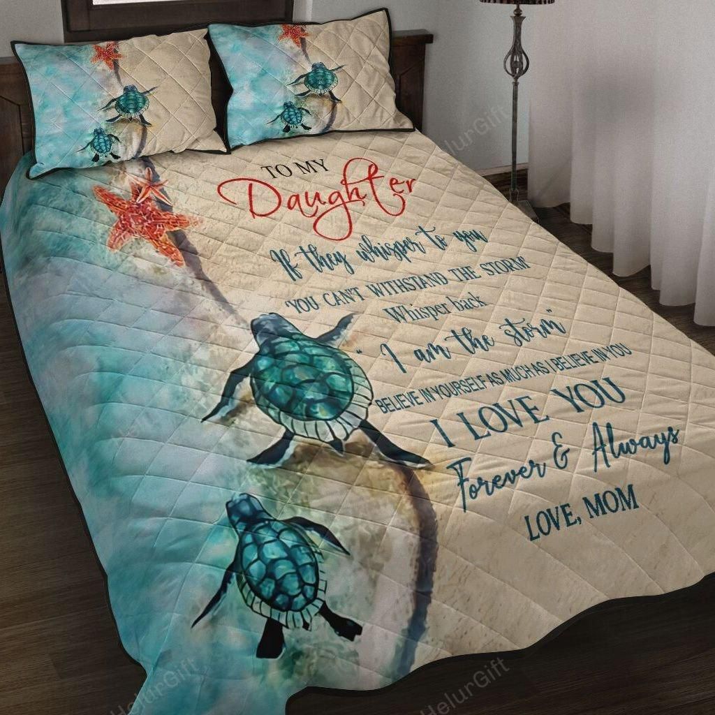 To My Daughter Turtle Quilt Set