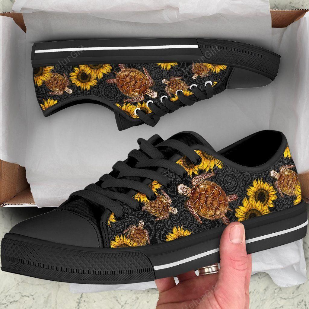 SEA TURTLE FLOWER LOW TOP SHOES