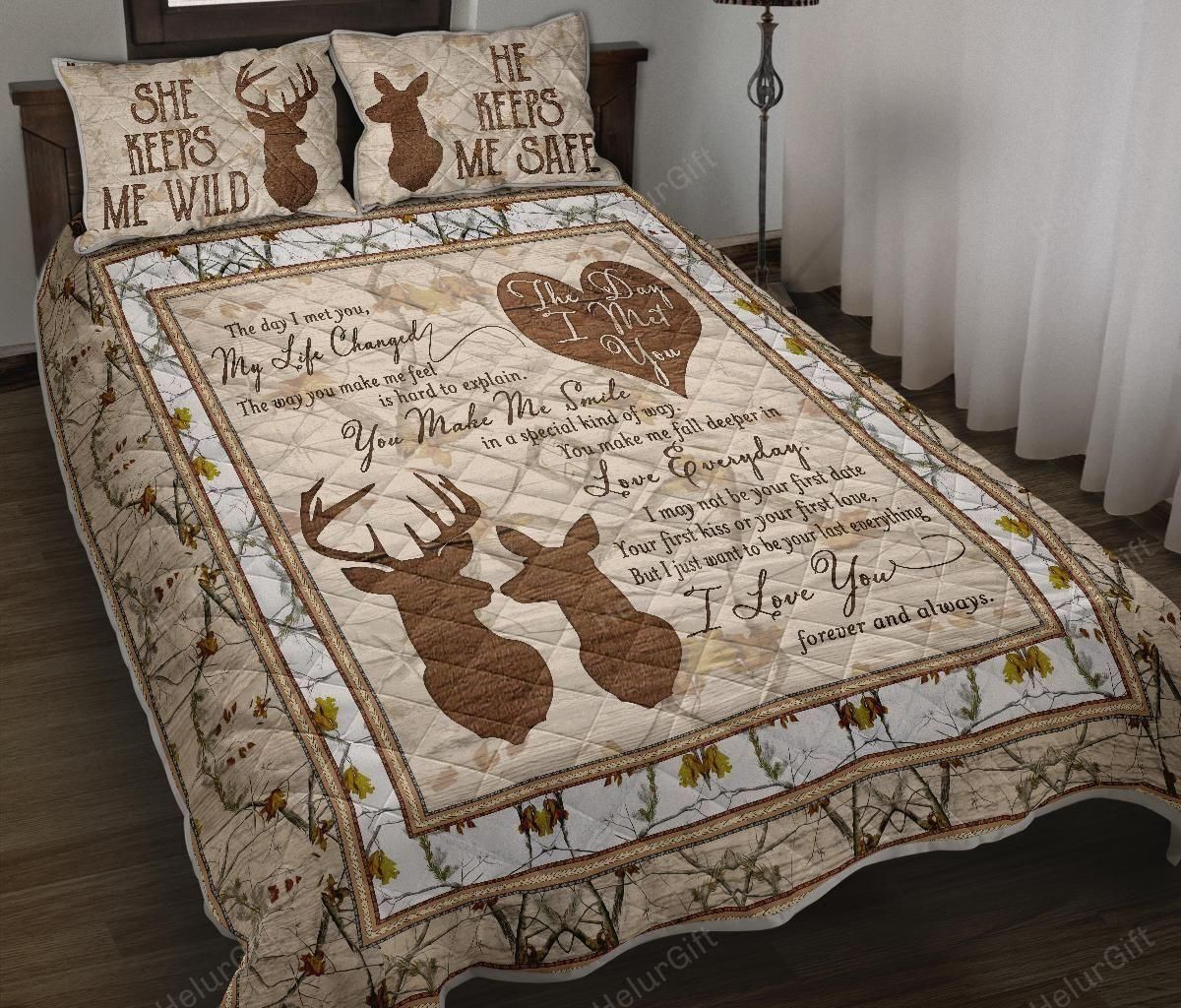 Hunting - The Day I Met You- Quilt Comforter Set
