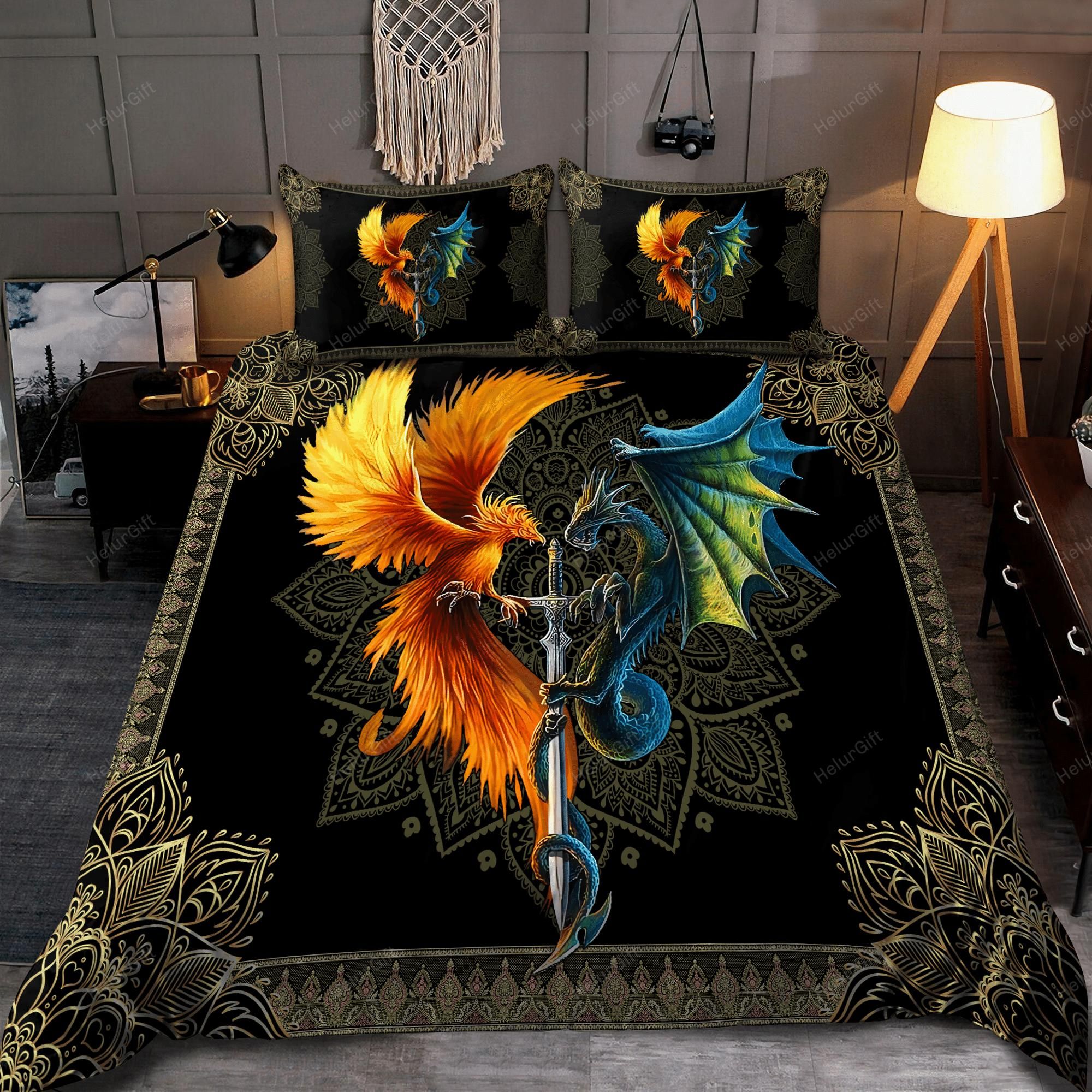 Dragon & phoenix bedding set