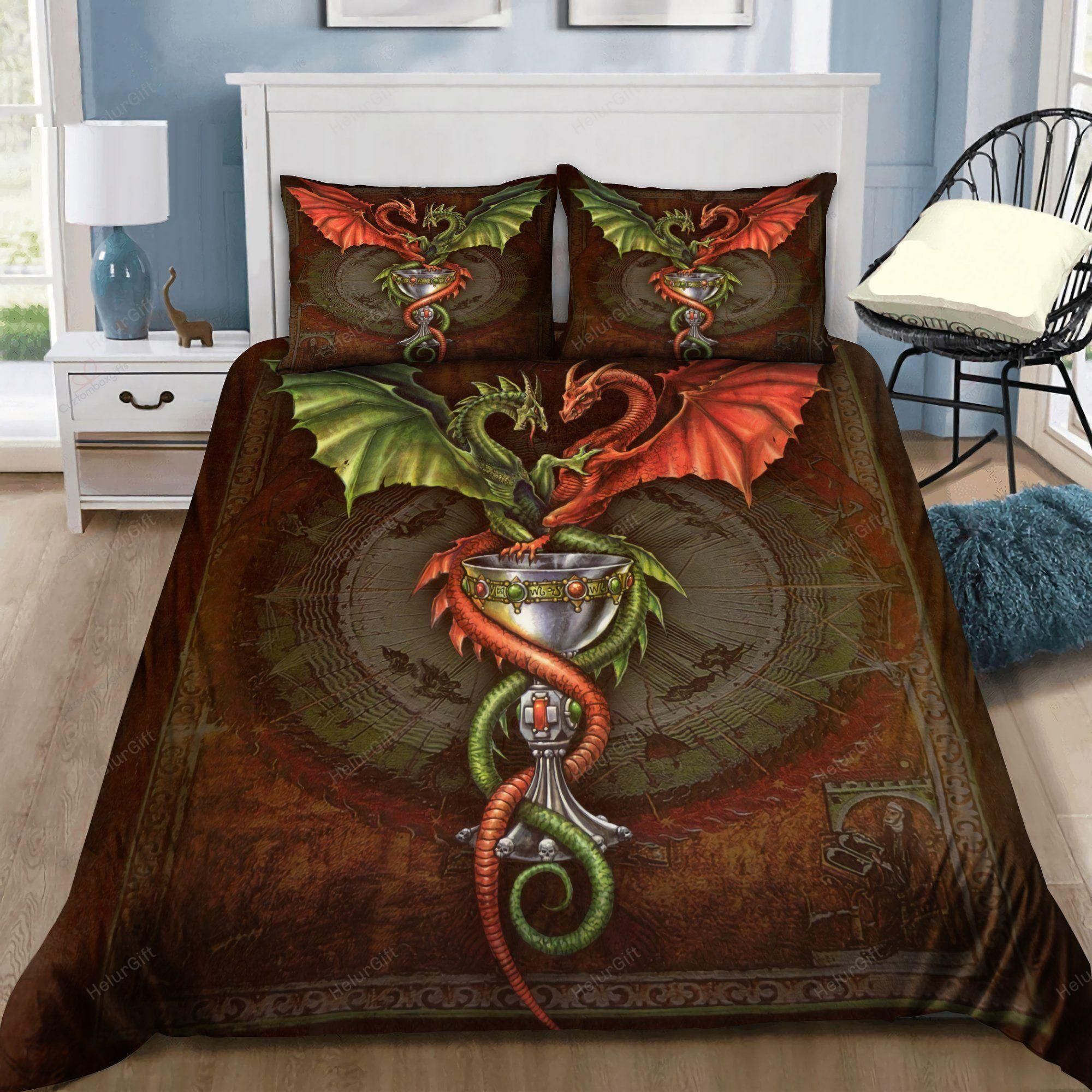 Gothic Dragon Couple Bedding Set