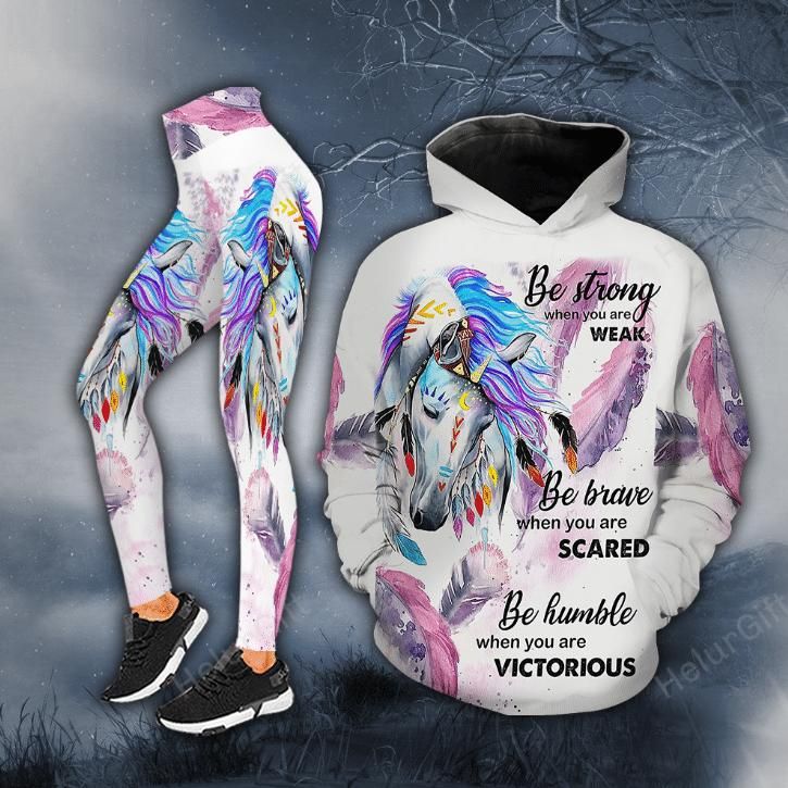 Horse Be Strong When You Are Weak Warm Hoodie Legging PAN3DSET0235
