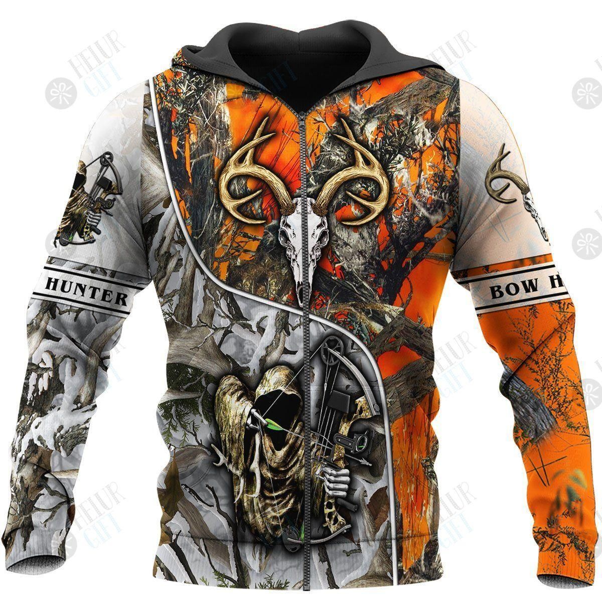 Deer Hunting Reaper Bow Beauty Orange 3D All Over Printed Shirts PAN3HD0103
