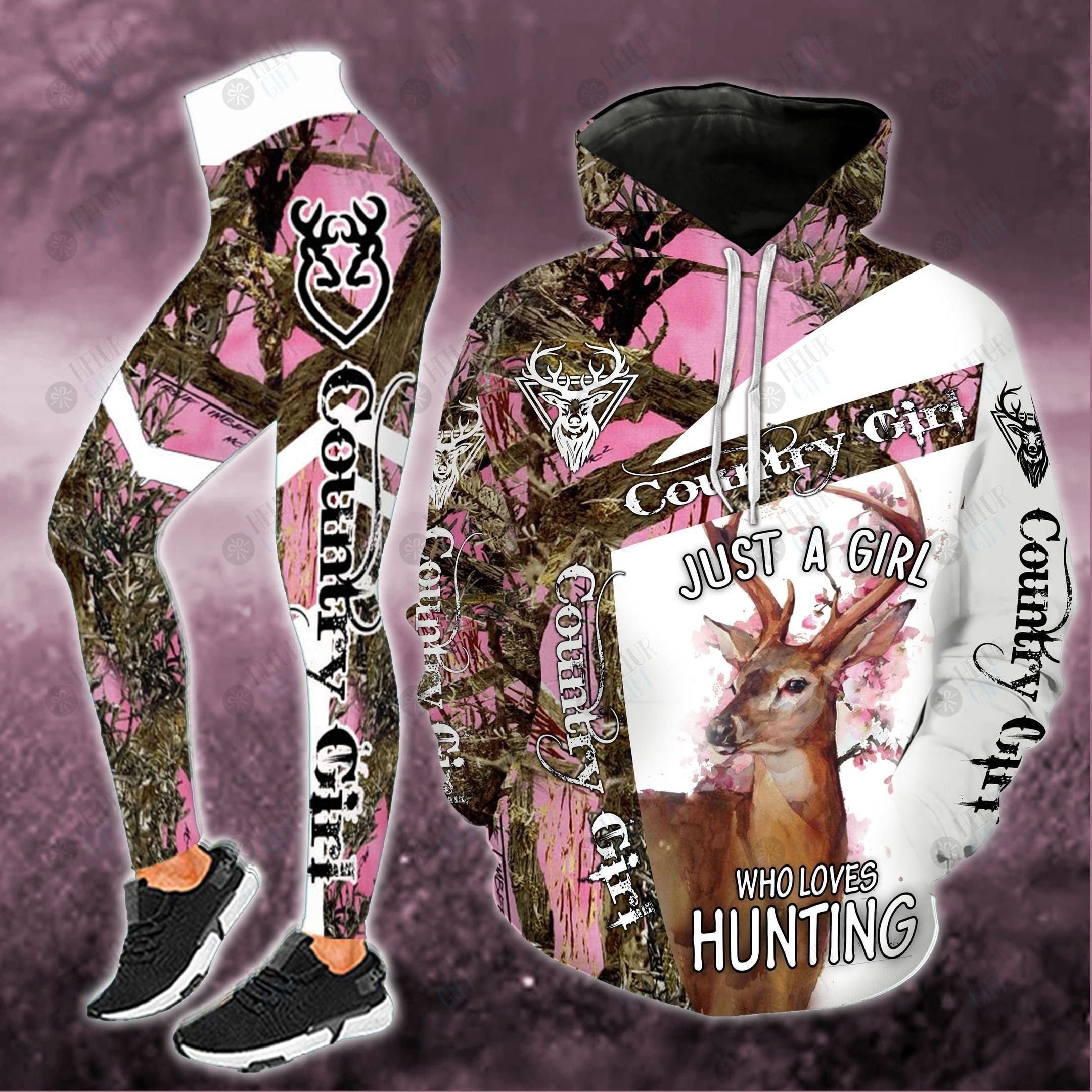 Just A Girl Who Loves Hunting Hoodie Set