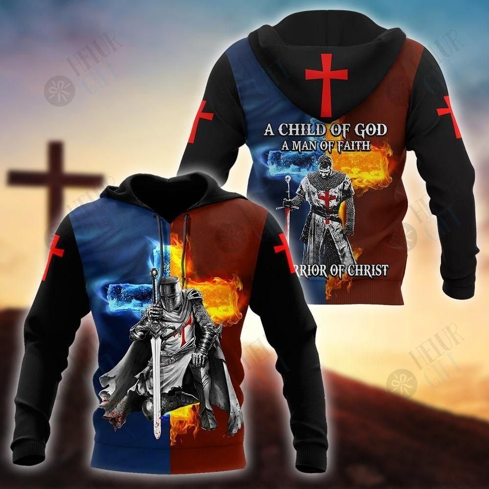 A Child Of God A Man Of Faith A Warrior Of Christ 3D All Over Printed Shirts For Men and Women