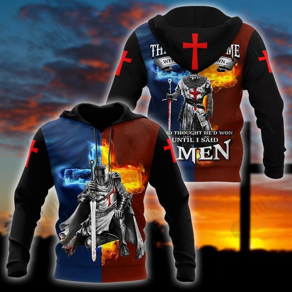 Until I Said Amen Knight Templar 3D All Over Printed Shirts For Men and Women
