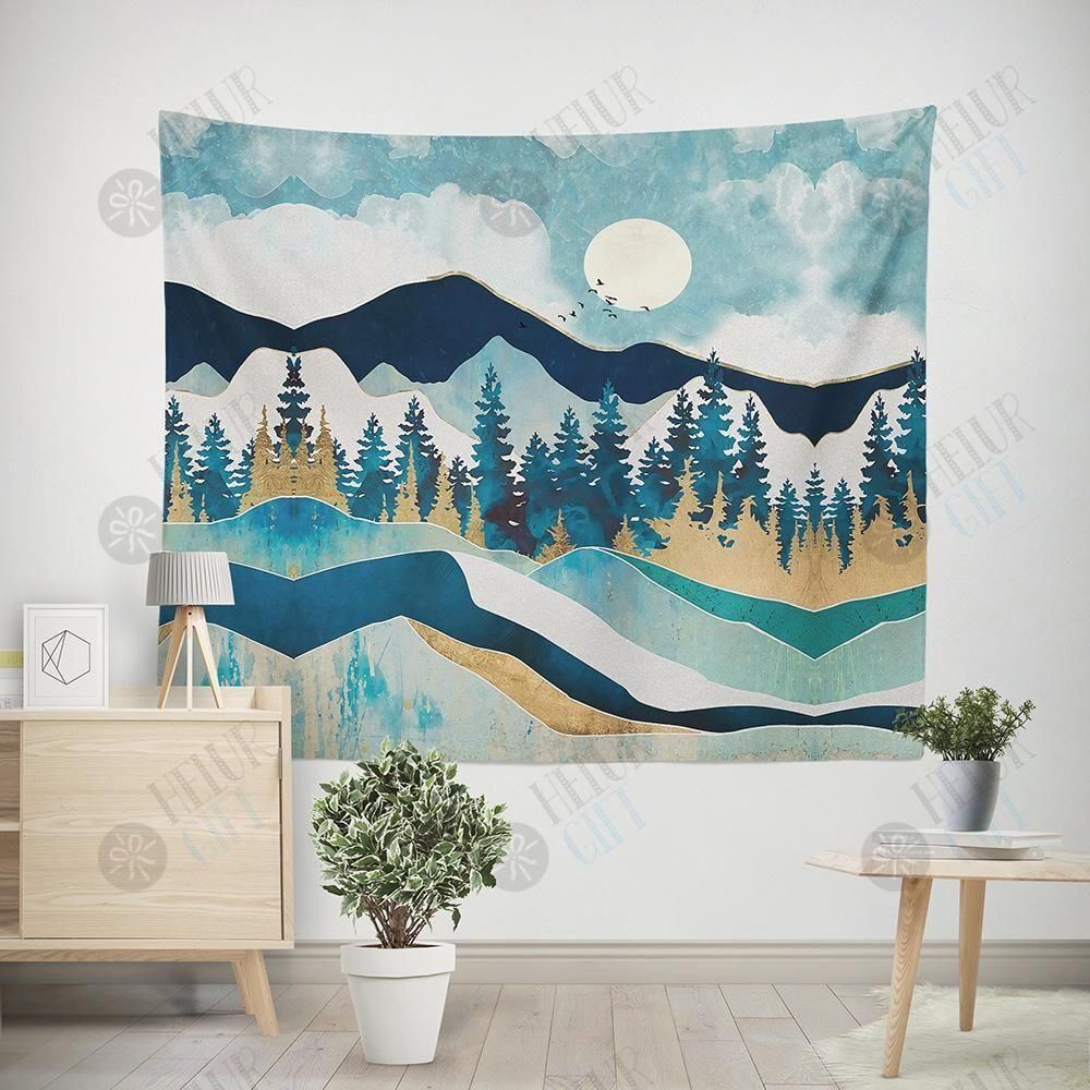 Abstract mountain print tapestry