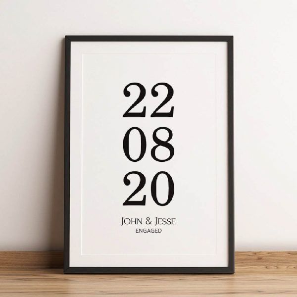Custom Date And Name Framed Print
